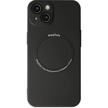 Mabelme Store Apple iPhone 14 Plus Kılıf Jack Magneticsafe Lens Silikon - Siyah