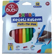 Bubu Bu-Bu Jumbo Keçeli Kalem 6 mm 12 Renk Karton Kutu