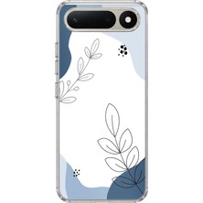 TechTree Tecno Spark 50 5g Uyumlu Mavi Huzur Şekiller ve Botanik Çizgiler Baskılı Silikon Kılıf