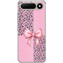 TechTree Tecno Spark 50 5g Uyumlu Pembe Leopar Desenli ve Kurdele Baskılı Silikon Kılıf