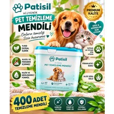 Patisil Kedi & Köpek Hijyenik Pet Temizleme Mendili 400 Adet - Pati, Kulak, Göz ve Tüy Temizleme Mendili