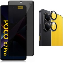 Coolacs Xiaomi Poco X7 Pro Uyumlu Hayalet Privacy Ekran Koruyucu ve Kamera Lens Koruyucu Seti