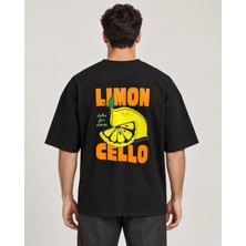 Can Moda Canmoda Siyah Oversize Limoncello Baskılı Erkek Tişört