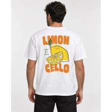 Can Moda Canmoda Beyaz Oversize Limoncello Baskılı Erkek Tişört