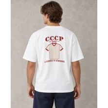 Can Moda Canmoda Beyaz Cccp 1988 Forma Baskılı Unisex Tişört