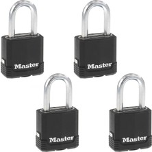 Kawin Master Lock Dış Mekan Tuş Kilidi, Ağır Hizmet Tipi Hava Koşullarına Dayanıklı Asma Kilit, Dış Mekan Kullanımı Için Anahtarlı Alike Asma Kilitler, 4'lü Paket, M115XQLF, Siyah