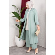 Mestore Uzun Tesettür Takım Mint