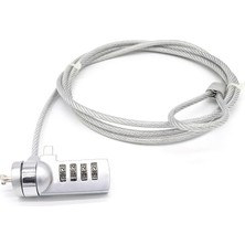 Kawin Weather+Forecast Silver 120 cm 4 Hane Şifreli Laptop Dizüstü Bilgisayar Kilidi Kablo Kilit CIN541