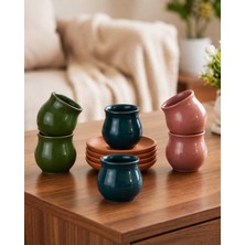 Terravase Renkli El Yapımı 6lı Kupa Set