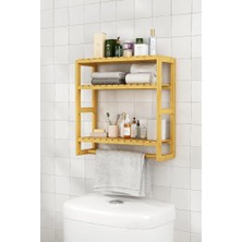 Kawin Digithome Bambu Mini 8 Form Organizer Mutfak ve Banyo Düzenleyici Askılı Duvar Rafı Havluluk DB-0028