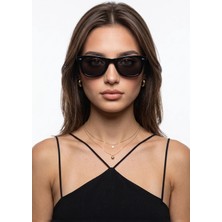 Bappir Eclıpse Siyah Çerçeve Modern Dikdörtgen Güneş Gözlüğü – Siyah Lens Unisex Minimal Tasarım