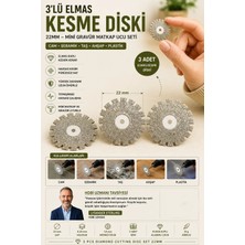 Transformacion 3lü Elmas Kesme Diski Seti 22MM - Mini Gravür Matkap Ucu Cam Seramik Taş Ahşap Plastik Kesici Testere Bıçağı Mandrel Başlıklı Hassas Hobi Oyma Aşındırma Disk Seti 723542