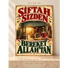 Vexart Atelier Siftah Sizden Retro Vintage Dekoratif Duvar Posteri – Dükkan ve Esnaf Duvar Dekoru 30 x 42 cm