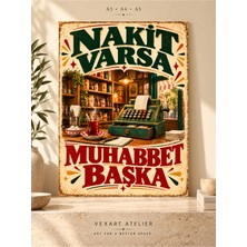 Vexart Atelier Nakit Varsa Muhabbet Başka Vintage Esnaf Duvar Posteri Çerçevesiz Hediyelik 30 x 42 cm