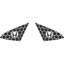 Design Honda Civic Fc5 ile Uyumlu Kelebek Cam Sticker Set, Logolu