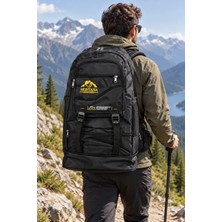 Dodomar Montana Dağcı Çantası Siyah Körüklü 65 L Outdoor Sırt Çantası 62X40X16 cm