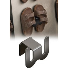 Kawin Tineke Metal Yapışkanlı Terlik Askısı Wc Kapısı Banyo Kapı Arkası Ayakkabı Tutucu Rafı 8,5 cm