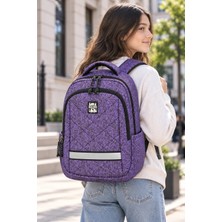 B&D Cosy Sırt Çantası Yosun Mor Günlük Kullanım 45X32X15 cm
