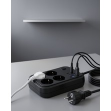 Astraltech Çoklu Priz 4 Soket 2 Type-C USB Bağlantılı