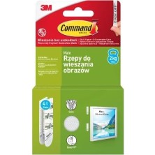 Kawin Command ™ 17202-4PK Küçük Boy Çerçeve ve Tablo Asma Bandı - Matkapsız, Hasarsız, Iz Bırakmayan Güçlü Duvar Askısı - 4'lü Paket, Beyaz