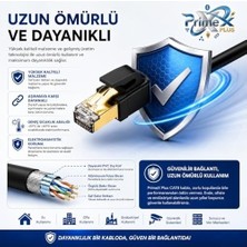 Mabelme Store PX-5212 2 Metre Cat8 Ethernet Kablosu, 10GBPS Yüksek Hızlı RJ45 Ağ Kablosu, S/ftp 600MHZ Gaming Modem Router Switch Patch Internet Kablosu