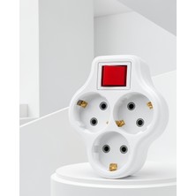Astraltech Duvar Prizi Çoğaltıcı 3'lü Kompakt Anahtarlı Model: UCZZDLYN3LUANAHTARLIGOLYAT-5