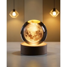 Astraltech Ay Temalı Kristal Küre 8 cm