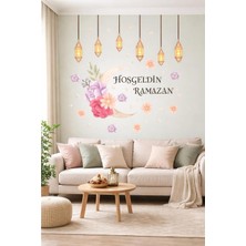 Mabelme Store Sticker Hoş Geldin Ramazan Dekorlu Ahşap Kapı Süsü, Ramazan Süsleri, Sahur, Iftar