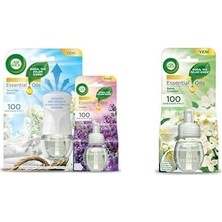 Mabelme Store Air Wick Le Elektrikli Oda Kokusu Temizliğin Esintisi Kit (Cihaz + Yedek Şişe) + Lavanta Yedek Şişe ve Air Wick Elektrikli Oda Kokusu Yedek Şişe Çiçek