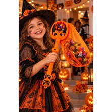 Dodomar Halloween Cadılar Bayramı Işıklı Sesli Şeker Toplama Oyuncağı Balkabağı Desenli Fileli Çanta