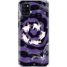 Mobilpad Samsung Galaxy A31 Uyumlu Tavşanlar Desenli Şeffaf Telefon Kılıfı