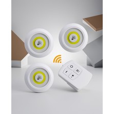 Astraltech 3'lü LED Uzaktan Kumandalı Yapışkanlı Spot Işık