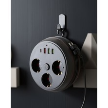 Astraltech Çoklu Priz 3 Priz 3 USB Type-C Uzun Kablo