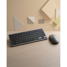Astraltech Şarjlı Kablosuz Klavye ve Mouse Seti Kompakt Taşınabilir