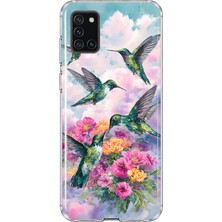 Mobilpad Samsung Galaxy A31 Uyumlu Kuşlar Desenli Şeffaf Telefon Kılıfı