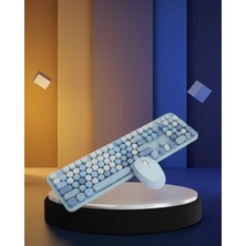 Astraltech Kablosuz Retro Klavye ve Mouse Seti 104 Tuşlu Sessiz Yazım