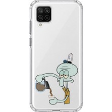 Mobilpad Samsung Galaxy A22/M22/M32 Uyumlu Squidward Desenli Şeffaf Telefon Kılıfı