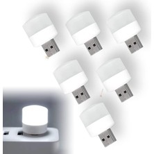 Mabelme Store Mini USB LED Işık, 1W Enerji Tasarruflu, Gece Aydınlatma, Rehber Gece Lambası, Kitap Okuma Lambası Işığı, Küçük Yuvarlak Işıklar (6 Adet)