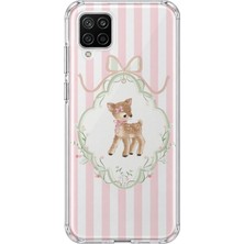Mobilpad Samsung Galaxy A22/M22/M32 Uyumlu Ceylan Yavrusu Desenli Şeffaf Telefon Kılıfı
