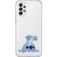 Mobilpad Samsung Galaxy A52 Uyumlu Stitch Desenli Şeffaf Telefon Kılıfı
