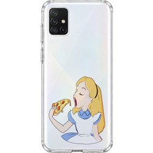Mobilpad Samsung Galaxy A51 Uyumlu Prenses Desenli Şeffaf Telefon Kılıfı