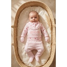 Gaye Flora Mini Lady %100 Pamuklu Puantiyeli Pembe Yenidoğan Hastane Çıkışı - 5 Parça Bebek Takımı