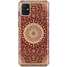 Mobilpad Samsung Galaxy A51 Uyumlu Kilim Desenli Şeffaf Telefon Kılıfı