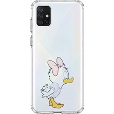 Mobilpad Samsung Galaxy A51 Uyumlu Sevimli Ördek Desenli Şeffaf Telefon Kılıfı