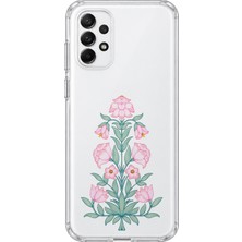 Mobilpad Samsung Galaxy A53 Uyumlu Çiçek Desenli Şeffaf Telefon Kılıfı