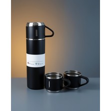 Astraltech 3 Bardaklık Paslanmaz Çelik Termos Siyah