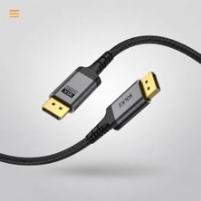 Mabelme Store 80GBPS Displayport 2.1 Kablo 16K 60Hz 8k 120Hz 4K 240Hz UHBR20 Hdr Dsc 1.2A Örgülü Dp 2.1 Monitör Kablosu (2, 2m, Metre)