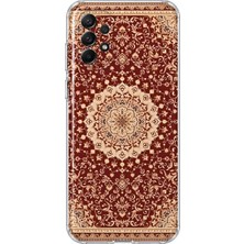 Mobilpad Samsung Galaxy A32 Uyumlu Kilim Desenli Şeffaf Telefon Kılıfı