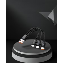 Astraltech 3'ü 1 Arada Hızlı Şarj Kablosu 1.2m Type-C Ios Android Uyumlu