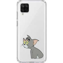 Mobilpad Samsung Galaxy A22/M22/M32 Uyumlu Kedi Desenli Şeffaf Telefon Kılıfı